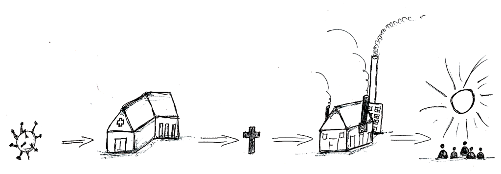 Illustration Storypainting - Covid-Beispiel